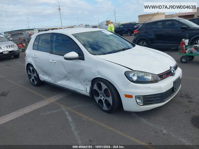 2013 Volkswagen Gti 4-Door VIN: WVWHD7AJ9DW004638 Lot: 40443193