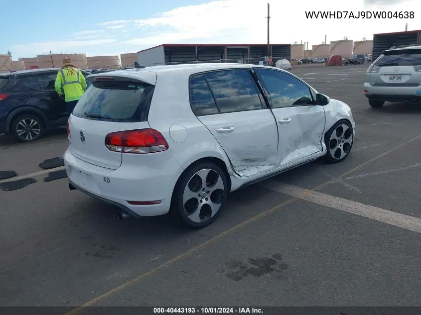 2013 Volkswagen Gti 4-Door VIN: WVWHD7AJ9DW004638 Lot: 40443193