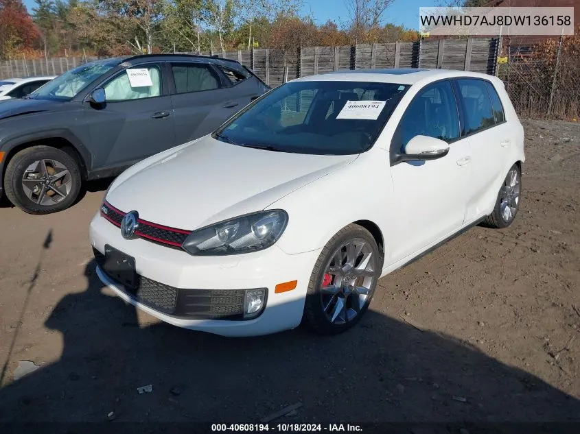 2013 Volkswagen Gti 4-Door/4-Door Autobahn/Drivers Edition/Wolfsburg Edition VIN: WVWHD7AJ8DW136158 Lot: 40608194