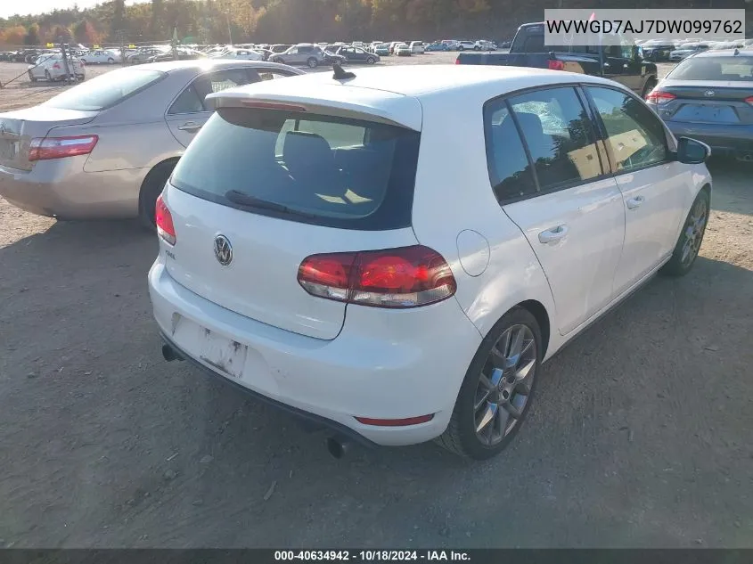 2013 Volkswagen Gti 4-Door VIN: WVWGD7AJ7DW099762 Lot: 40634942