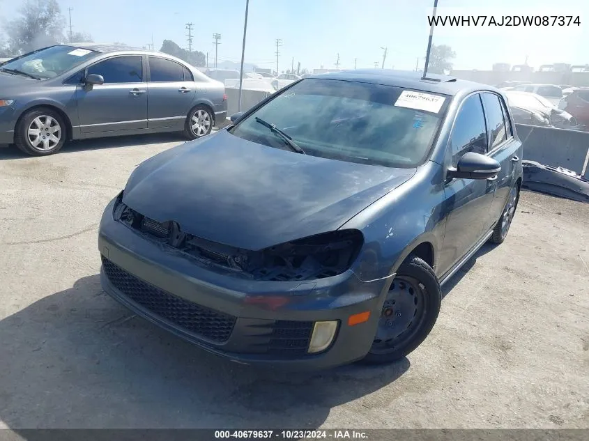 2013 Volkswagen Gti 4-Door VIN: WVWHV7AJ2DW087374 Lot: 40679637