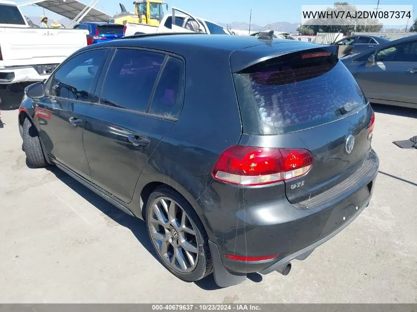 2013 Volkswagen Gti 4-Door VIN: WVWHV7AJ2DW087374 Lot: 40679637