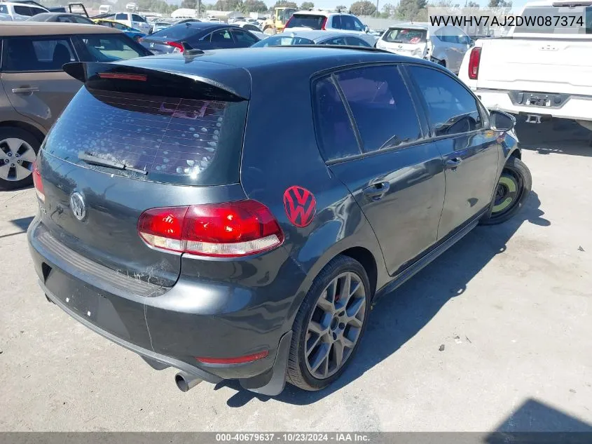 2013 Volkswagen Gti 4-Door VIN: WVWHV7AJ2DW087374 Lot: 40679637