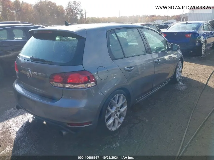 2013 Volkswagen Gti 4-Door VIN: WVWGD7AJ1DW049326 Lot: 40686997