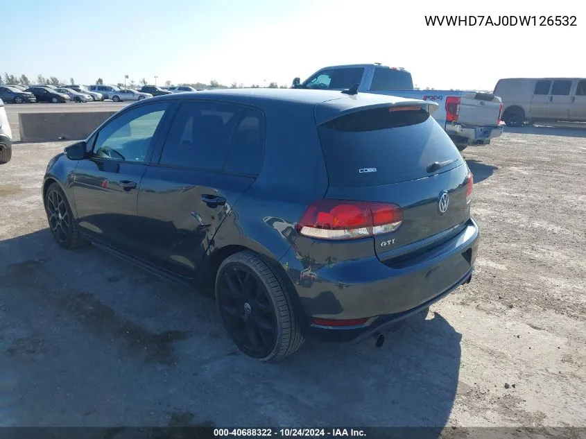 2013 Volkswagen Gti VIN: WVWHD7AJ0DW126532 Lot: 40688322