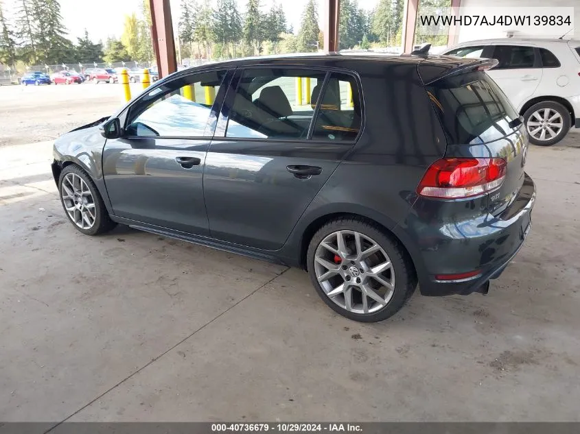 2013 Volkswagen Gti Wolfsburg Edition VIN: WVWHD7AJ4DW139834 Lot: 40736679