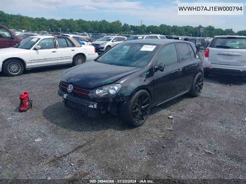 2014 Volkswagen Gti Wolfsburg Edition VIN: WVWHD7AJ1EW000794 Lot: 39944365