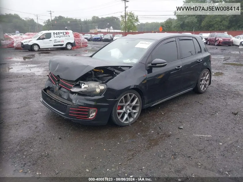 2014 Volkswagen Gti Wolfsburg Edition VIN: WVWHD7AJ5EW008414 Lot: 40051623