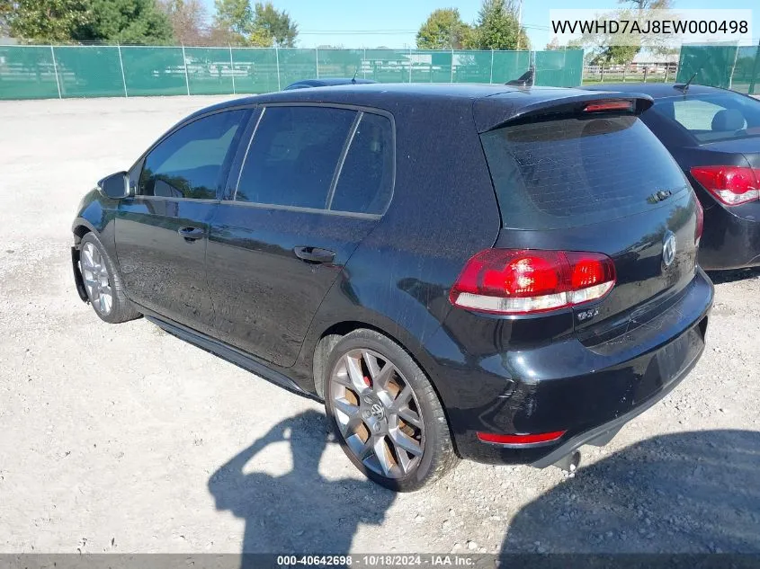 2014 Volkswagen Gti Wolfsburg Edition VIN: WVWHD7AJ8EW000498 Lot: 40642698