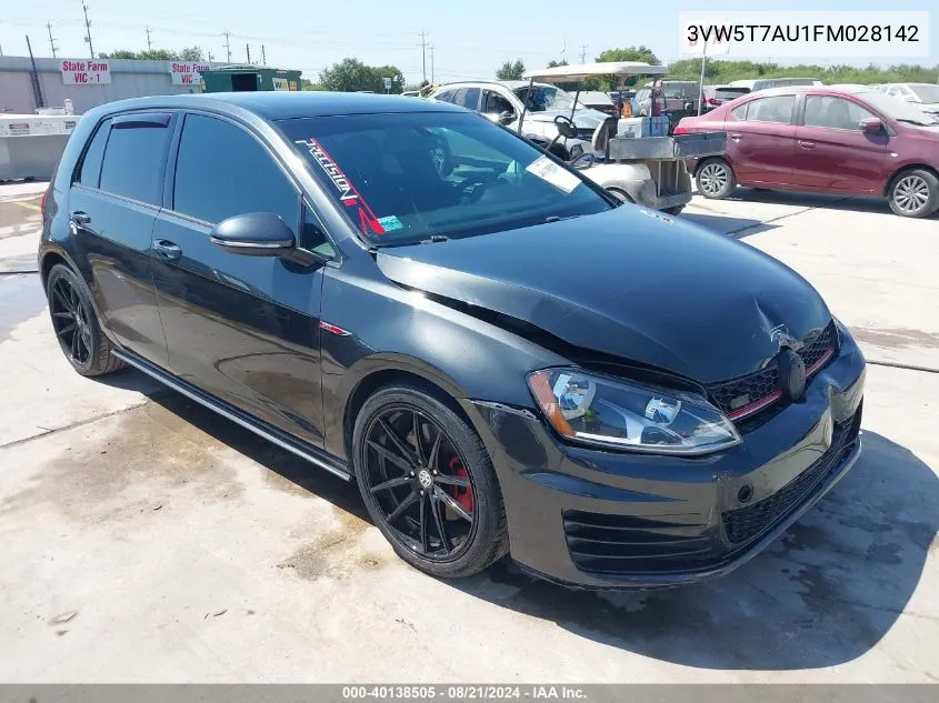 3VW5T7AU1FM028142 2015 Volkswagen Gti