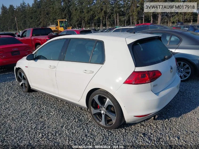 3VW4T7AU9FM017918 2015 Volkswagen Gti