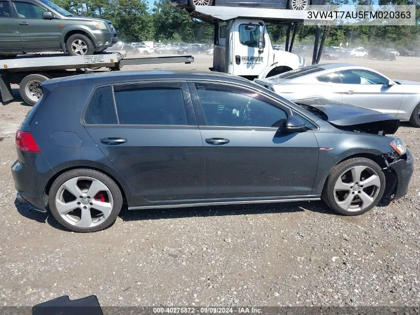 3VW4T7AU5FM020363 2015 Volkswagen Gti