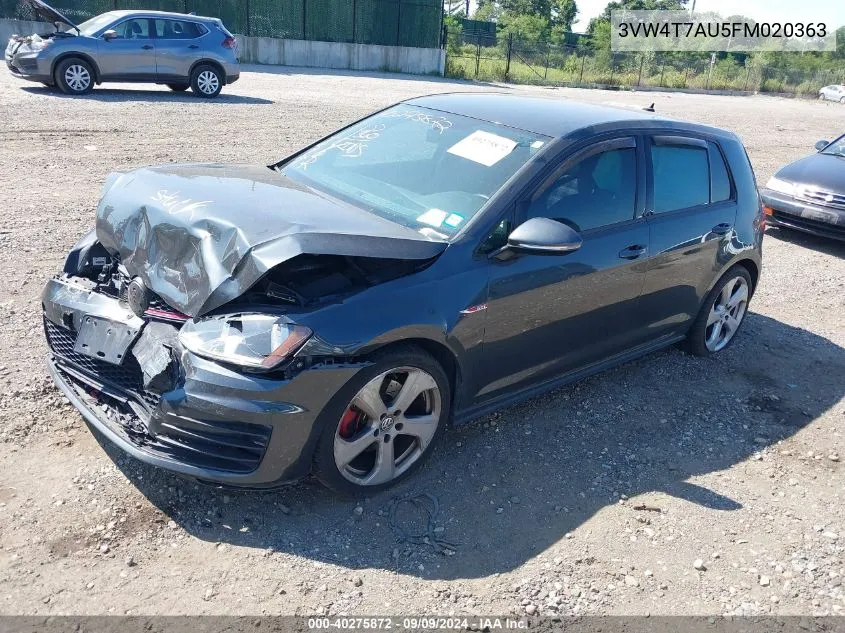 3VW4T7AU5FM020363 2015 Volkswagen Gti