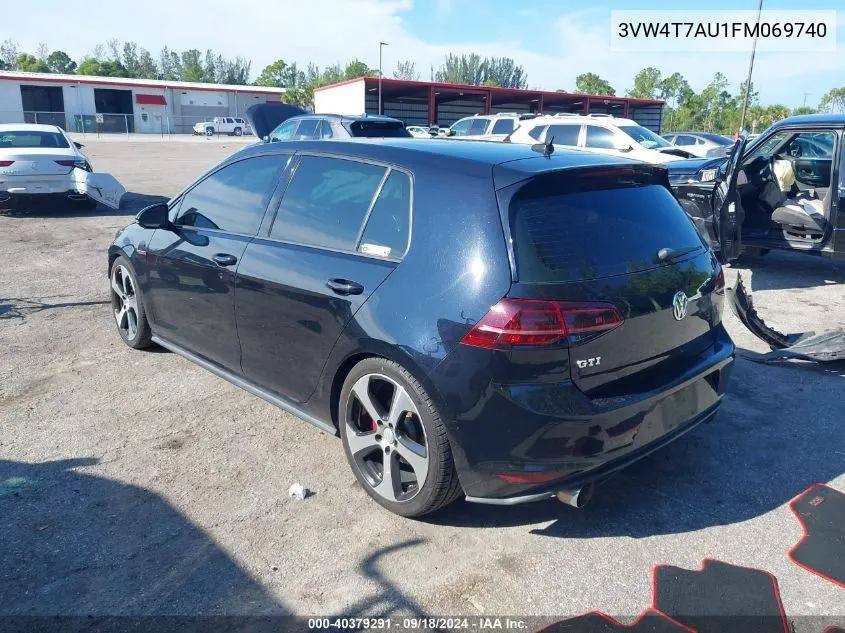 2015 Volkswagen Gti VIN: 3VW4T7AU1FM069740 Lot: 40379291