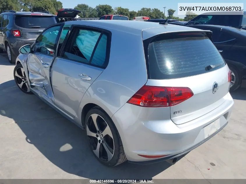 3VW4T7AUXGM068703 2016 Volkswagen Gti S/Se/Autobahn