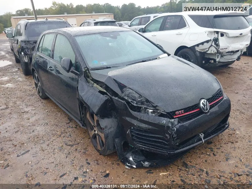 3VW447AU4HM012724 2017 Volkswagen Gti S/Se/Autobahn