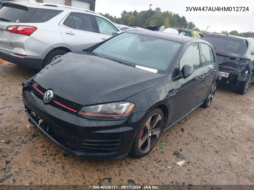 3VW447AU4HM012724 2017 Volkswagen Gti S/Se/Autobahn