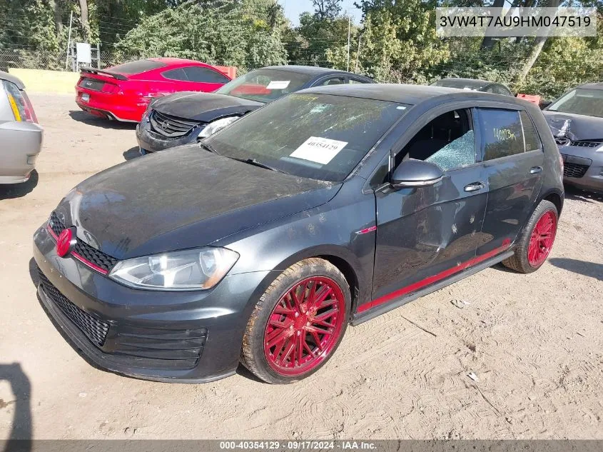 3VW4T7AU9HM047519 2017 Volkswagen Gti S