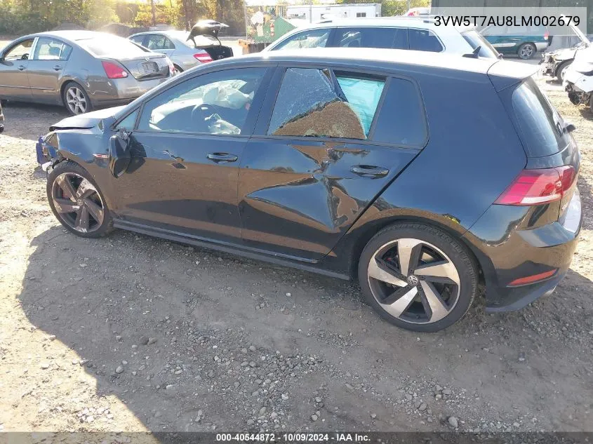 2020 Volkswagen Golf Gti 2.0T Autobahn/2.0T S/2.0T Se VIN: 3VW5T7AU8LM002679 Lot: 40544872