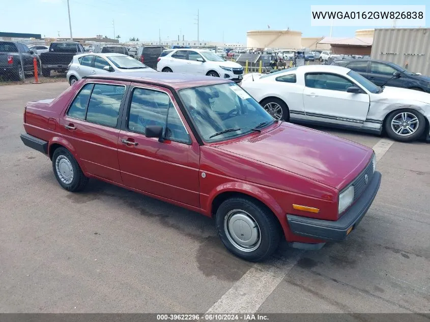 WVWGA0162GW826838 1986 Volkswagen Jetta Deluxe