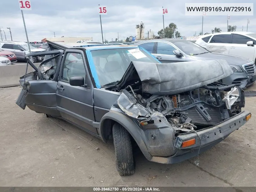 WVWFB9169JW729916 1988 Volkswagen Jetta Gl