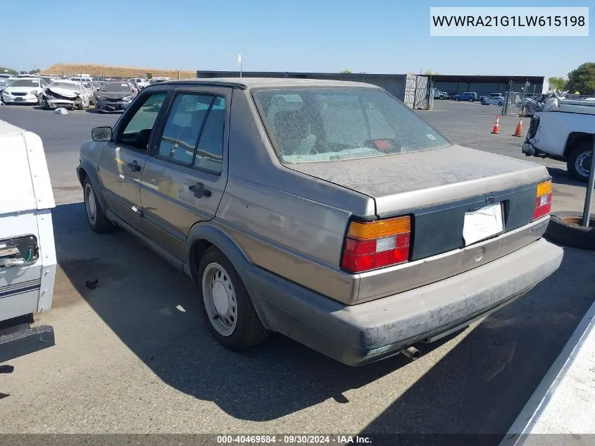 1990 Volkswagen Jetta Gl VIN: WVWRA21G1LW615198 Lot: 40469584