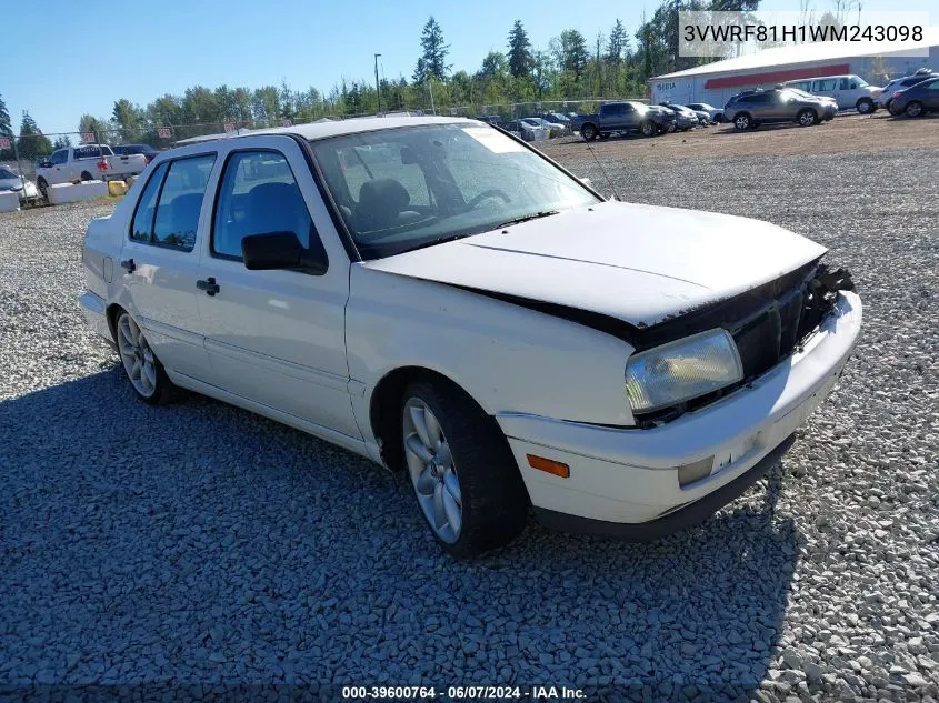 1998 Volkswagen Jetta Tdi VIN: 3VWRF81H1WM243098 Lot: 39600764