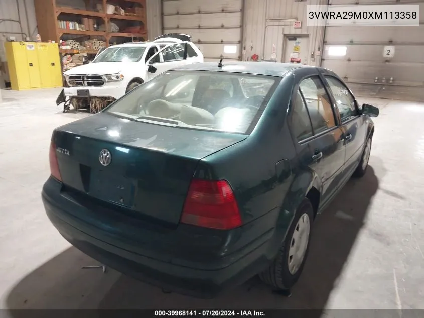 1999 Volkswagen Jetta Gl VIN: 3VWRA29M0XM113358 Lot: 39968141