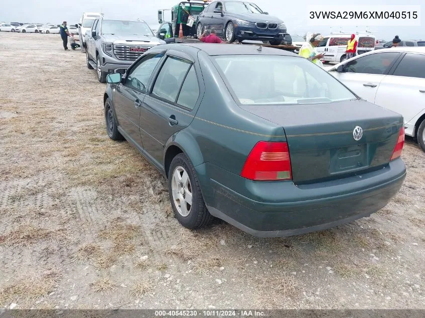 1999 Volkswagen Jetta Gls VIN: 3VWSA29M6XM040515 Lot: 40545230