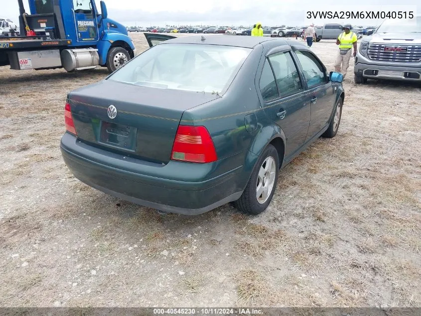 1999 Volkswagen Jetta Gls VIN: 3VWSA29M6XM040515 Lot: 40545230