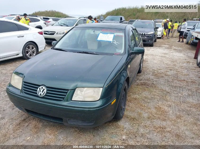 1999 Volkswagen Jetta Gls VIN: 3VWSA29M6XM040515 Lot: 40545230