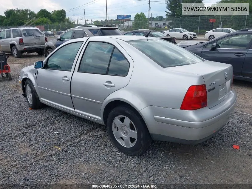 2000 Volkswagen Jetta Gls VIN: 3VWSC29M0YM158586 Lot: 39648205