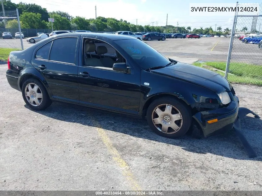 2000 Volkswagen Jetta Glx VIN: 3VWTE29MXYM124024 Lot: 40233454