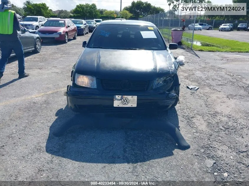 2000 Volkswagen Jetta Glx VIN: 3VWTE29MXYM124024 Lot: 40233454