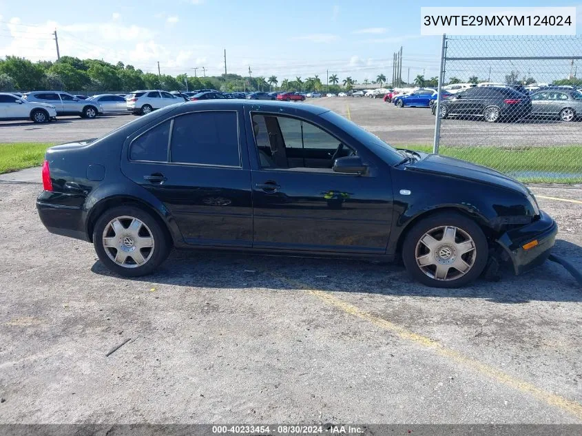 2000 Volkswagen Jetta Glx VIN: 3VWTE29MXYM124024 Lot: 40233454