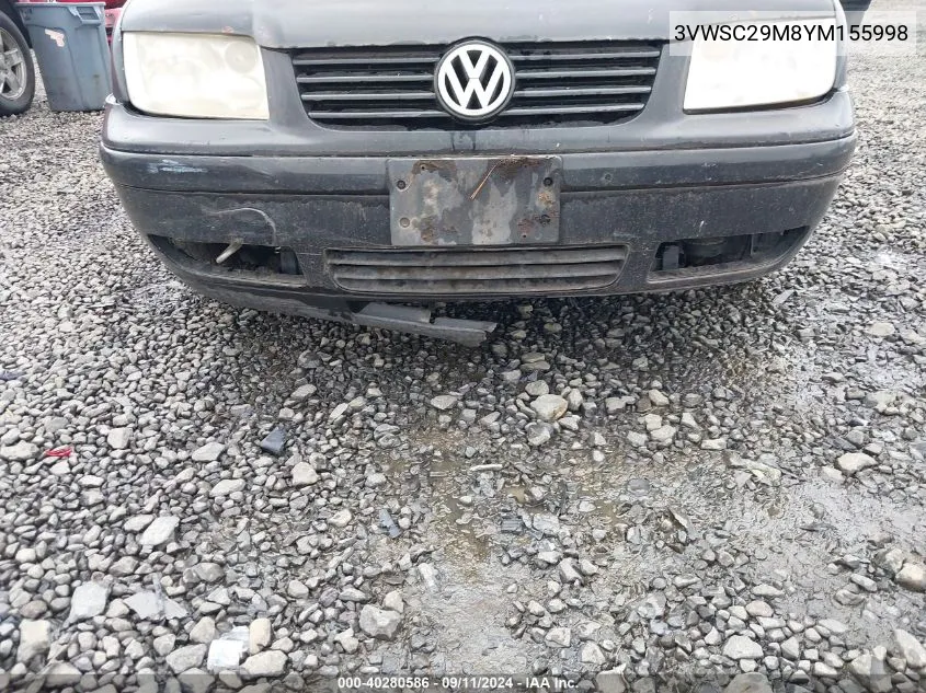 3VWSC29M8YM155998 2000 Volkswagen Jetta Gls