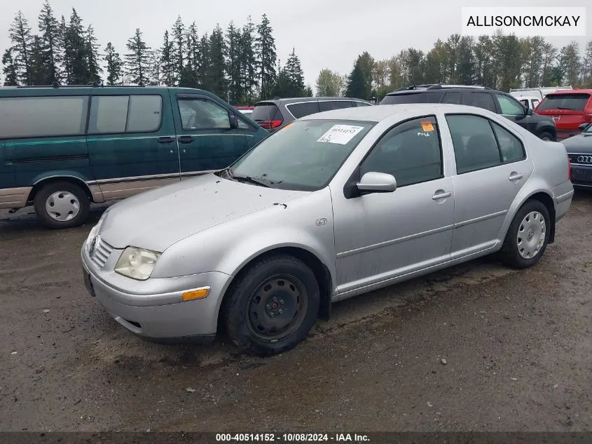 2000 Volkswagen Jetta VIN: ALLISONCMCKAY Lot: 40514152