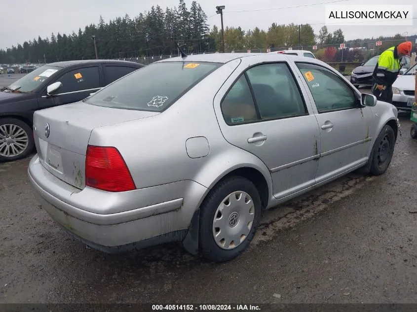 2000 Volkswagen Jetta VIN: ALLISONCMCKAY Lot: 40514152