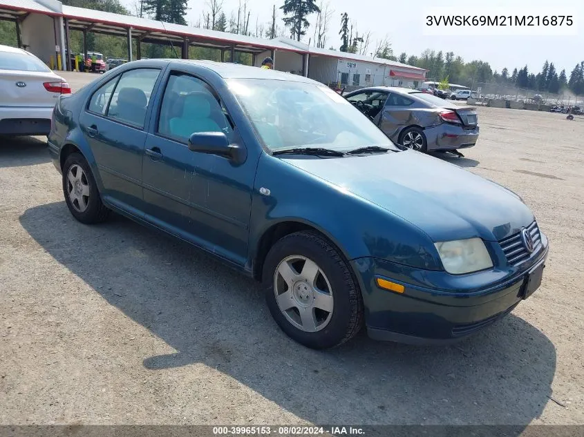 2001 Volkswagen Jetta Gls VIN: 3VWSK69M21M216875 Lot: 39965153