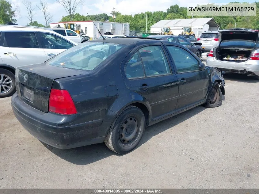 2001 Volkswagen Jetta Gls VIN: 3VWSK69M01M165229 Lot: 40014805