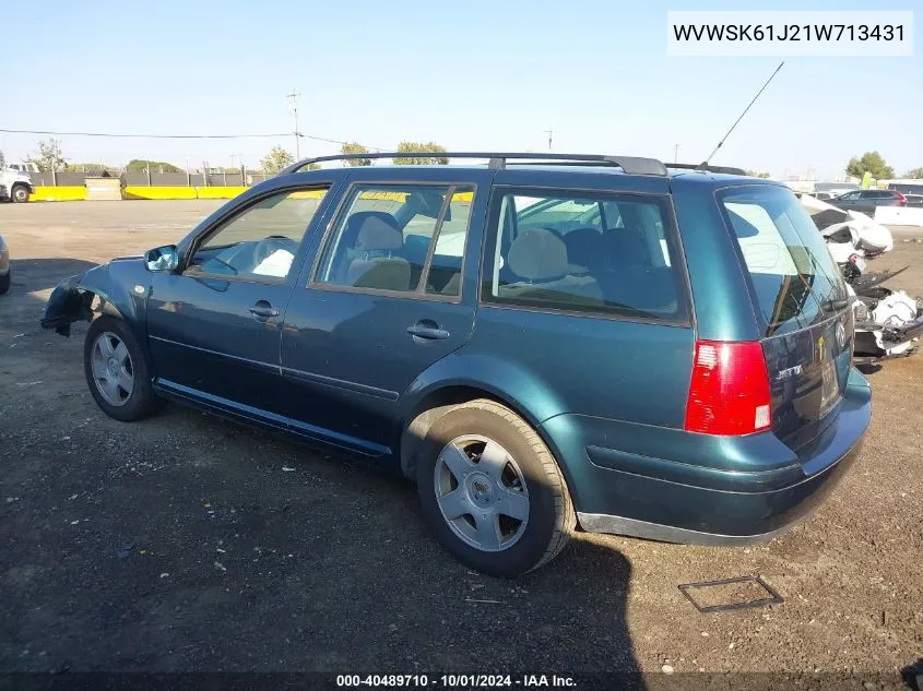 2001 Volkswagen Jetta Gls VIN: WVWSK61J21W713431 Lot: 40489710