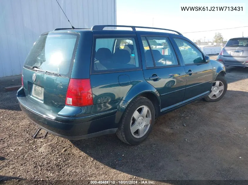 2001 Volkswagen Jetta Gls VIN: WVWSK61J21W713431 Lot: 40489710