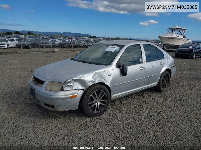 3VWSP29M71M035085 2001 Volkswagen Jetta Gls Tdi