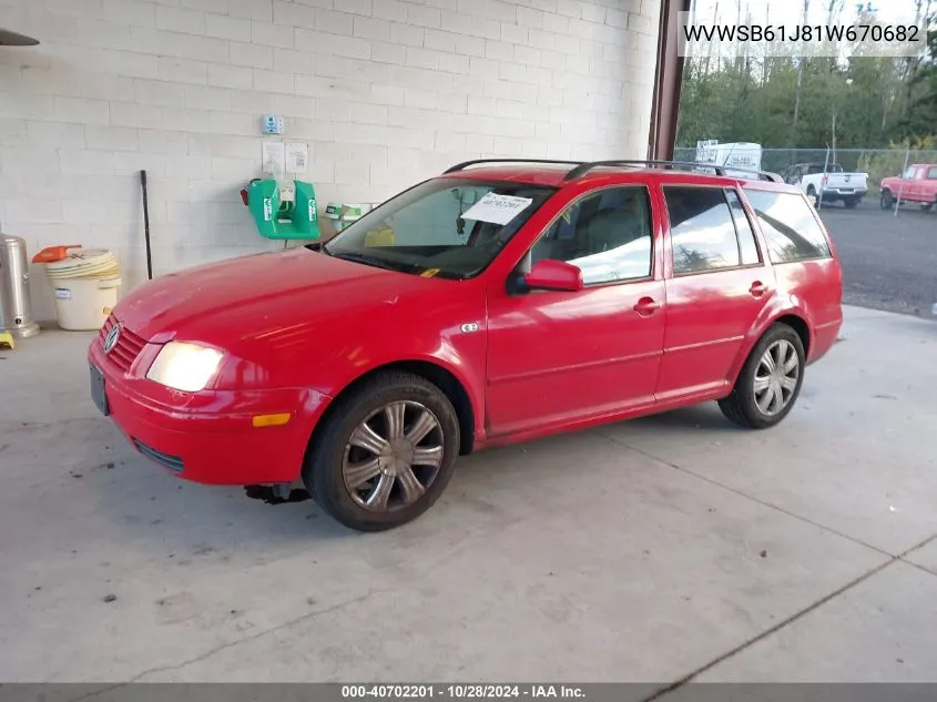 WVWSB61J81W670682 2001 Volkswagen Jetta Gls