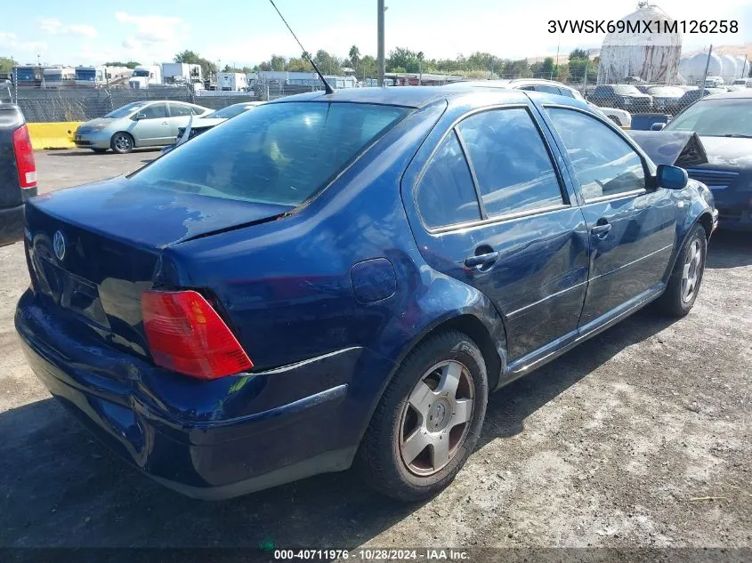 2001 Volkswagen Jetta Gls VIN: 3VWSK69MX1M126258 Lot: 40711976