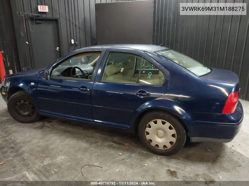 2001 Volkswagen Jetta Gl VIN: 3VWRK69M31M188275 Lot: 40770792