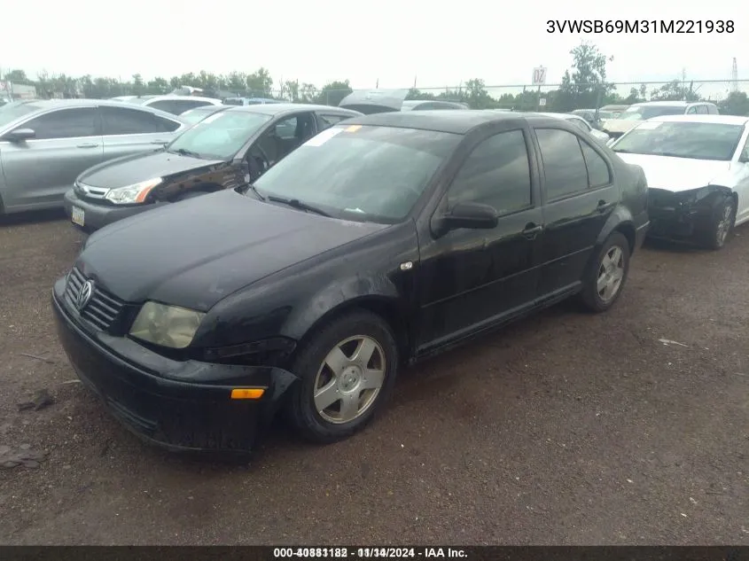 2001 Volkswagen Jetta Gls VIN: 3VWSB69M31M221938 Lot: 40881182