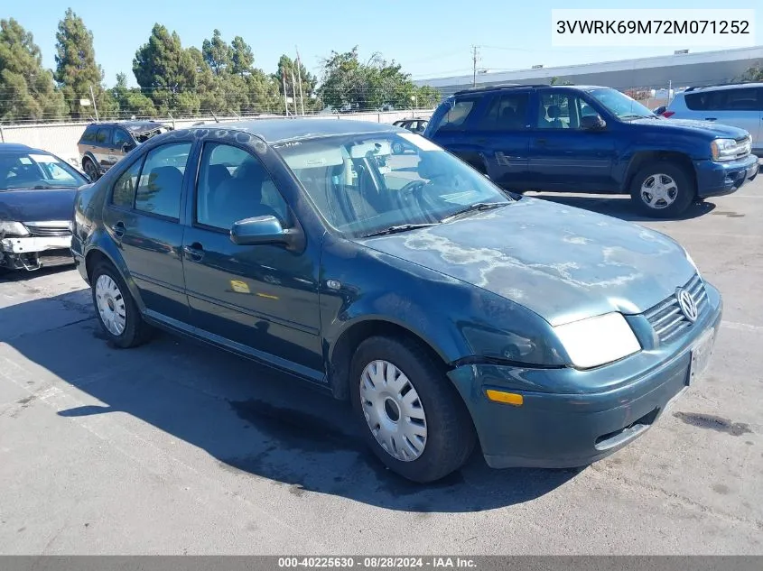 2002 Volkswagen Jetta Gl VIN: 3VWRK69M72M071252 Lot: 40225630