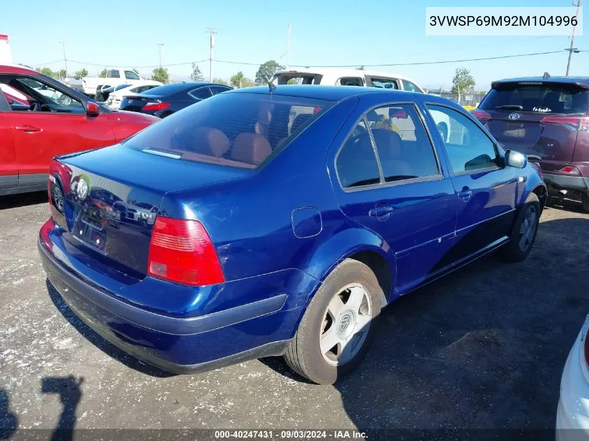 2002 Volkswagen Jetta Gls Tdi VIN: 3VWSP69M92M104996 Lot: 40247431