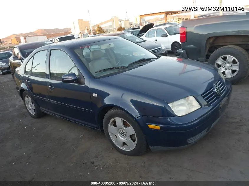 2002 Volkswagen Jetta Gls Tdi VIN: 3VWSP69M32M110146 Lot: 40305200